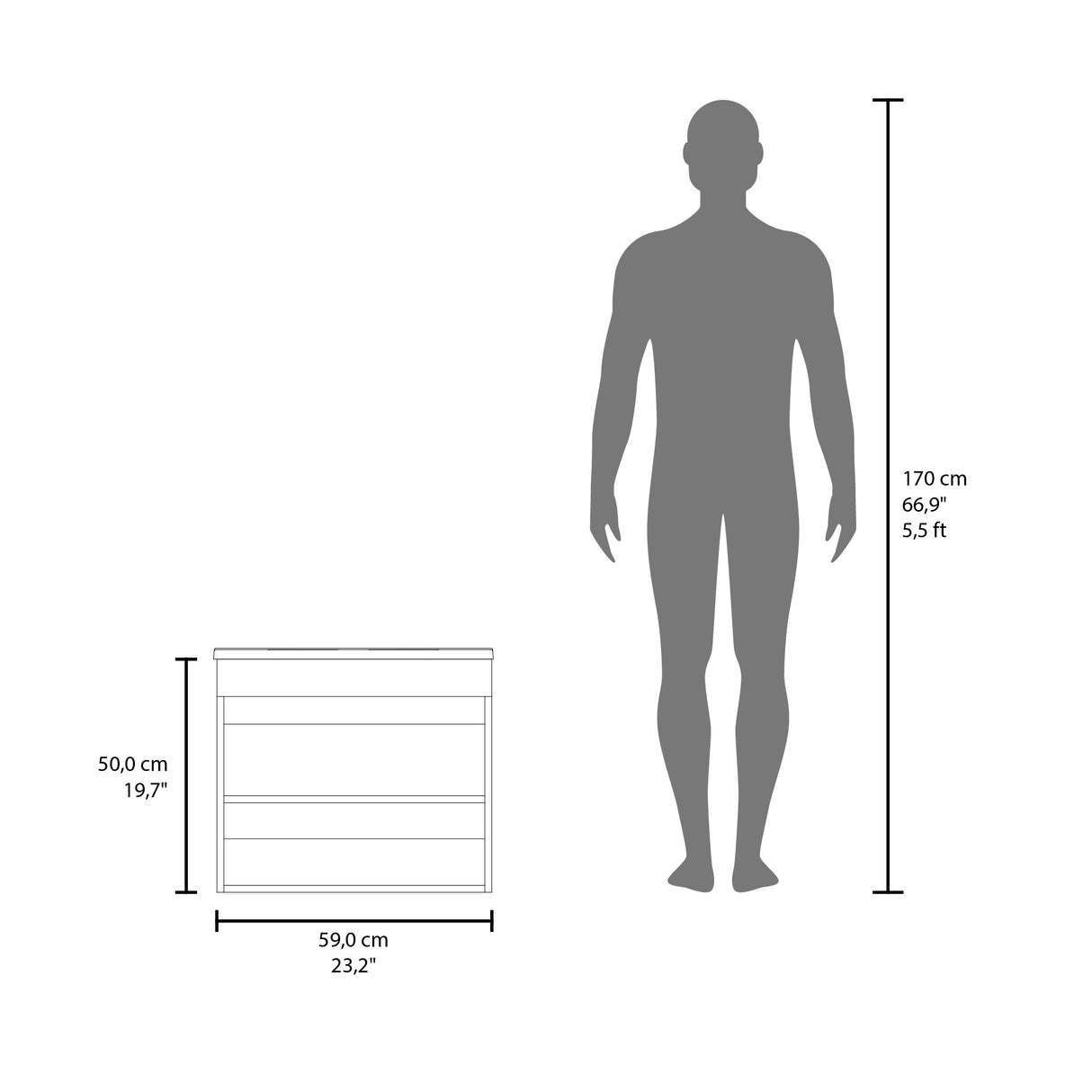 Mueble para Lavamanos Individual Chaux Blanco 59x50cm Flotante con Lavamanos de Sobreponer con Dos Puertas - MUEBLES PARA LAVAMANOS | Bylmo