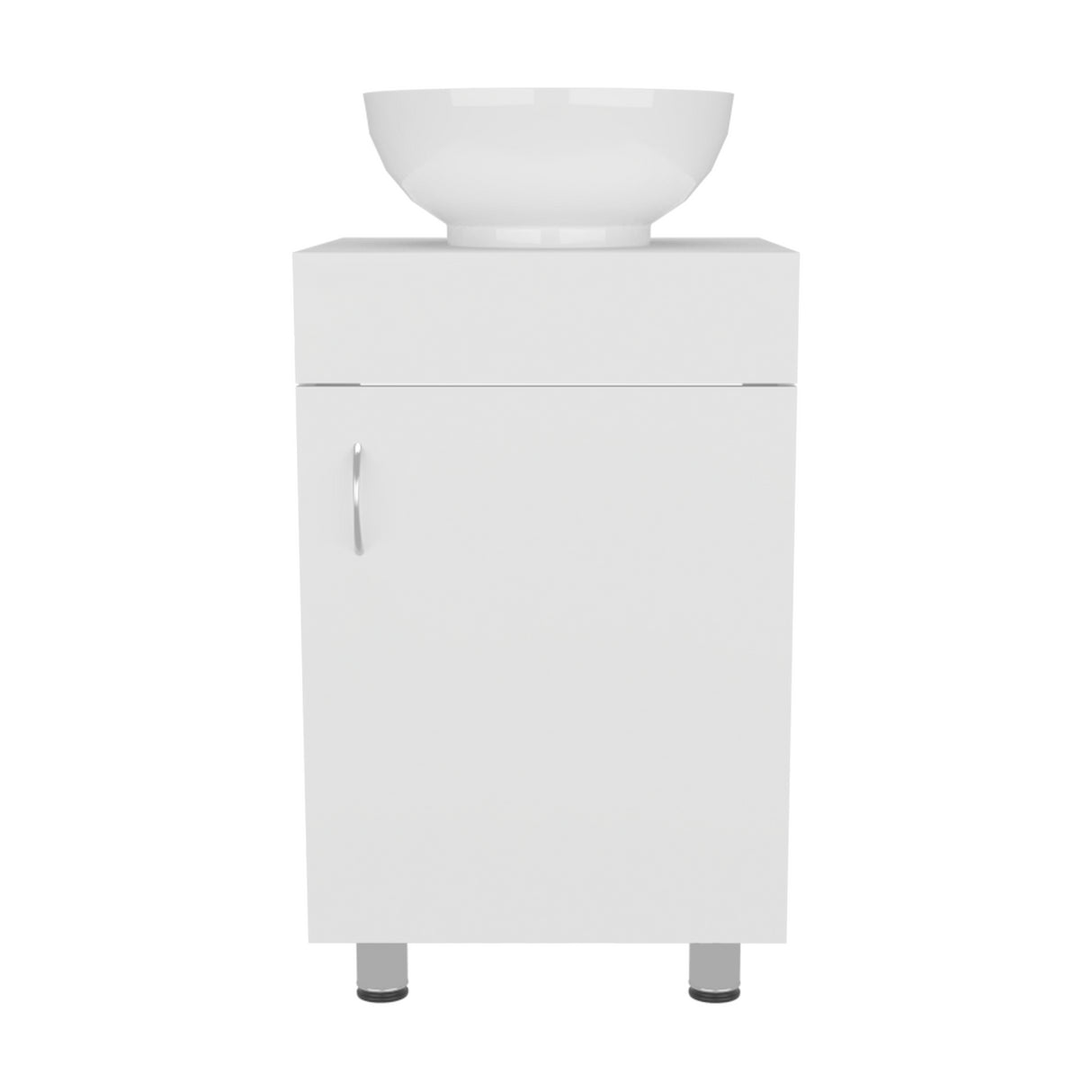 Mueble para Lavamanos Individual Tacna Blanco 45x72.3cm con Lavamanos de Vessel con Una Puerta - MUEBLES PARA LAVAMANOS | Bylmo