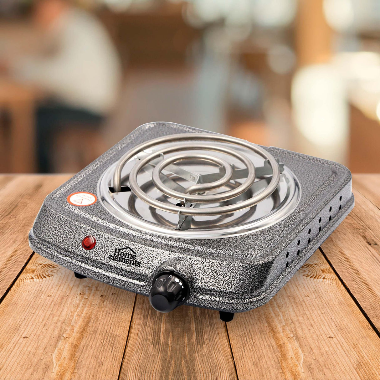 Estufa Eléctrica Gris 22x7.5cm de Un Quemador Portátil con Cinco Niveles de Temperatura - ESTUFAS | Bylmo