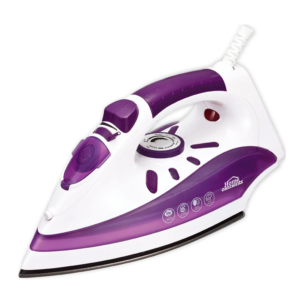 Plancha Blanco y Violeta 11.5x13.5cm con Vapor y Dispensaodor y Rociador de Agua - PLANCHAS | Bylmo