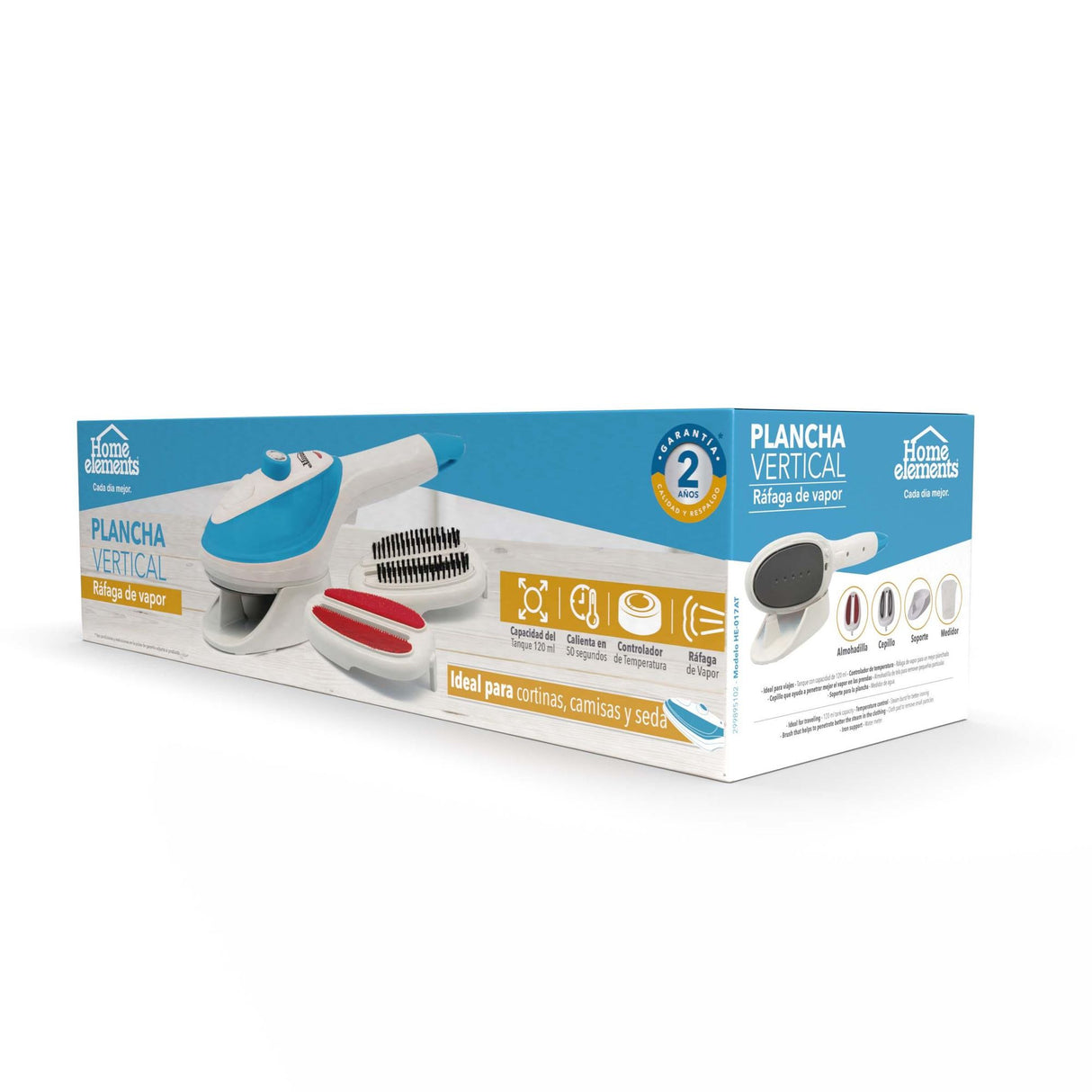 Plancha Blanco y Azul 8.5x8cm con Vapor y Dispensaodor y Rociador de Agua - PLANCHAS | Bylmo