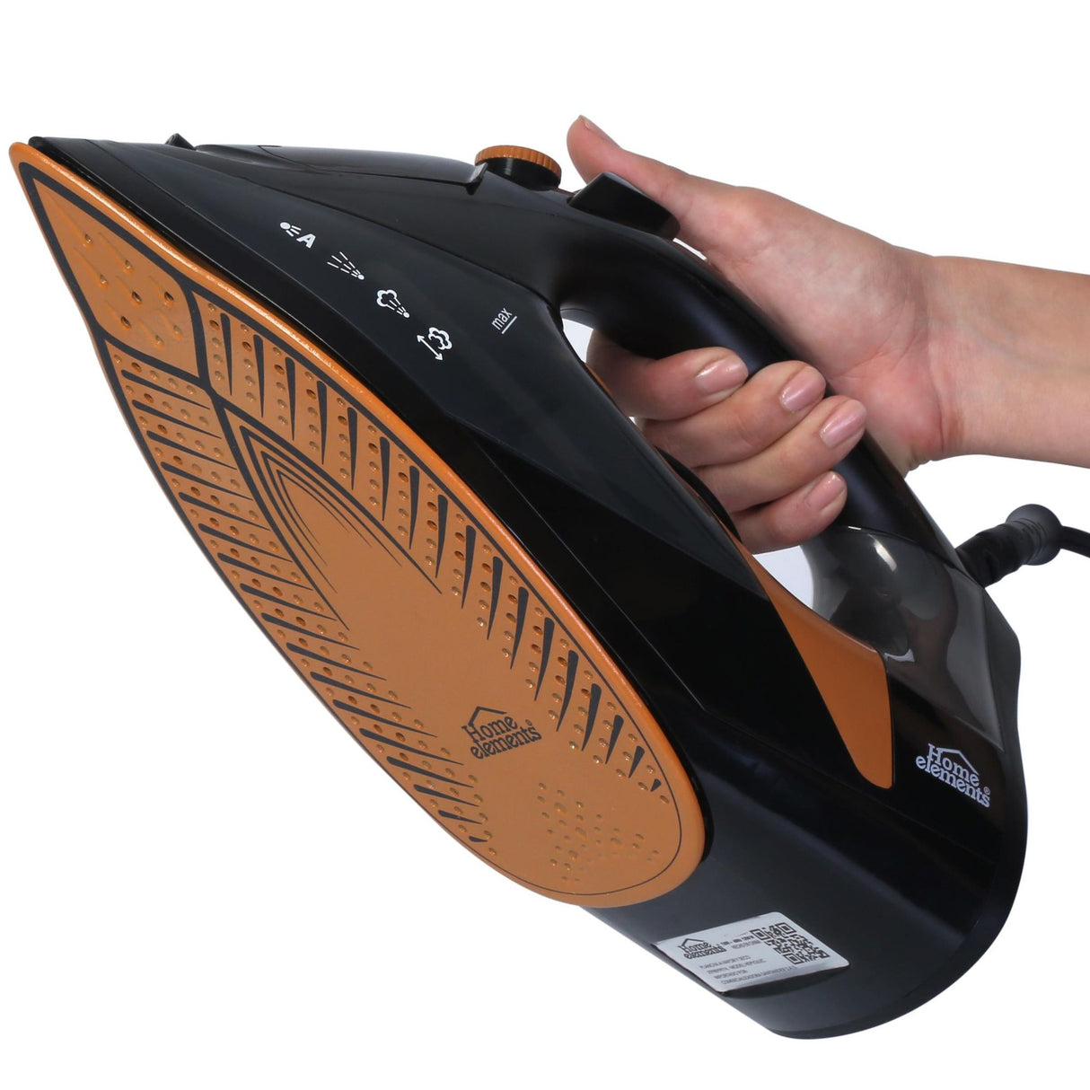 Plancha Steam Iron Negro y Cobre 12.2x14.5cm con Vapor y Dispensaodor y Rociador de Agua - PLANCHAS | Bylmo