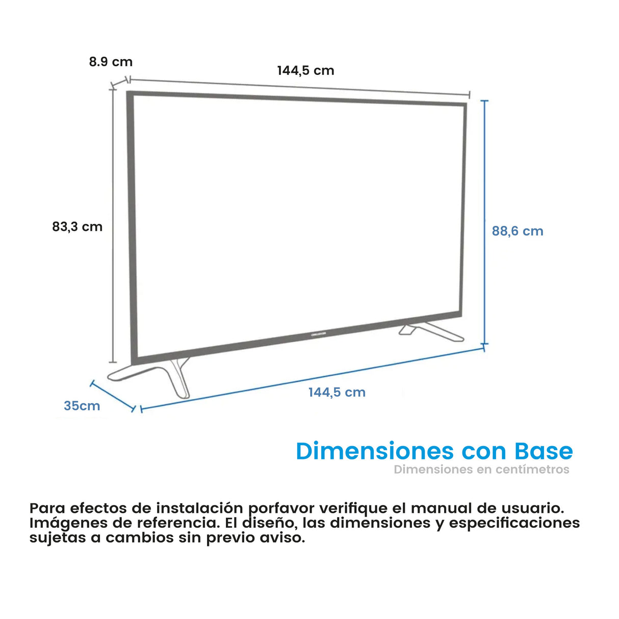 Televisor Led Smart Google 144.5x83.3cm de 65 Pulgadas 4K 2160P Con Wifi Integrado y Con Bluetooth - TELEVISORES | Bylmo