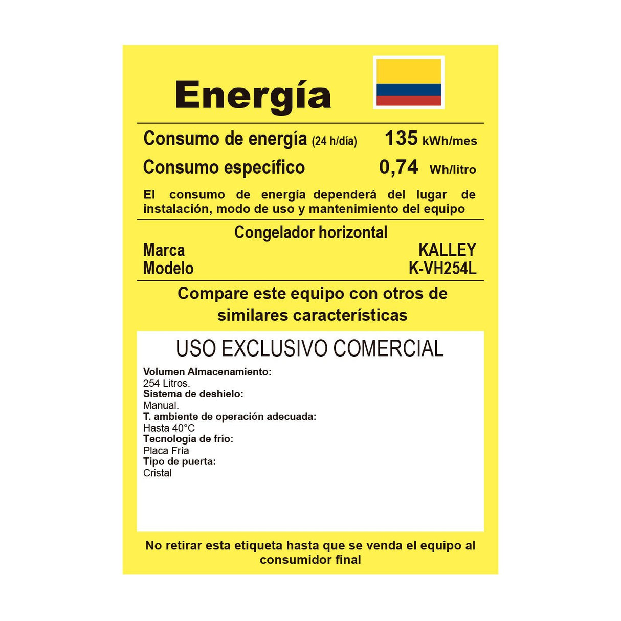 Congelador Blanco 125.5x89cm de 254 Litros y con Dos Compartimientos - CONGELADORES | Bylmo