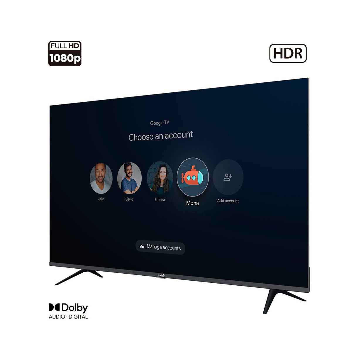 Televisor Kalley Smart LED Full HD 40 Pulgadas Google Negro 102.5x60.5cm con Wifi Integrado y con Bluetooth - TELEVISORES | Bylmo