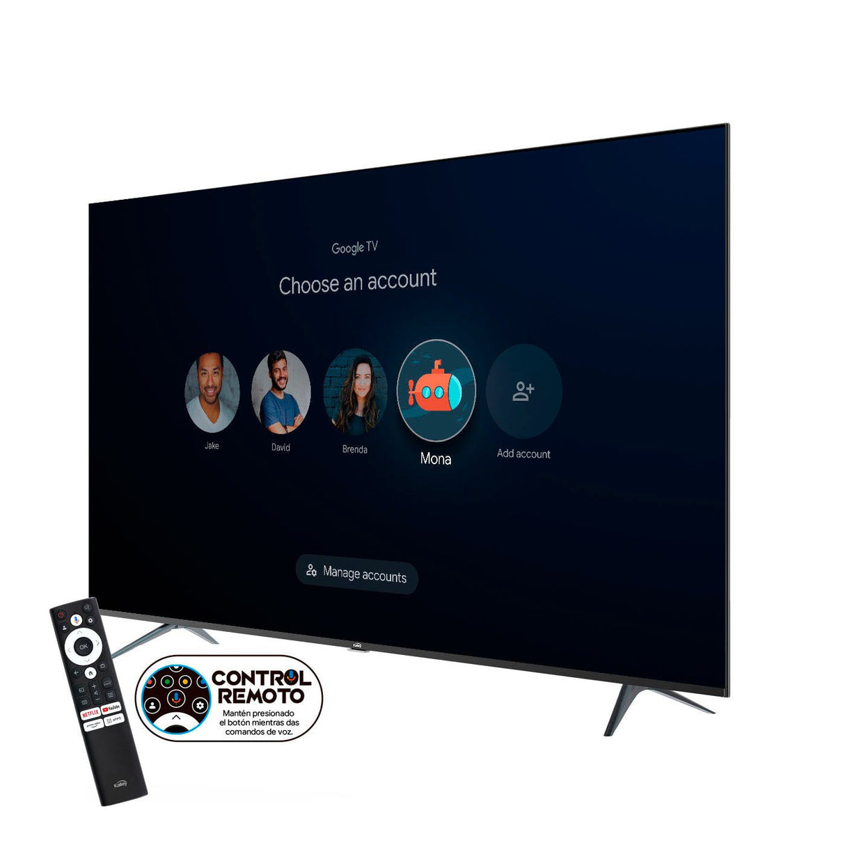 Televisor Kalley Smart QLED 4K 58 Pulgadas Google Negro 143.6x87.9cm con Wifi Integrado y con Bluetooth - TELEVISORES | Bylmo
