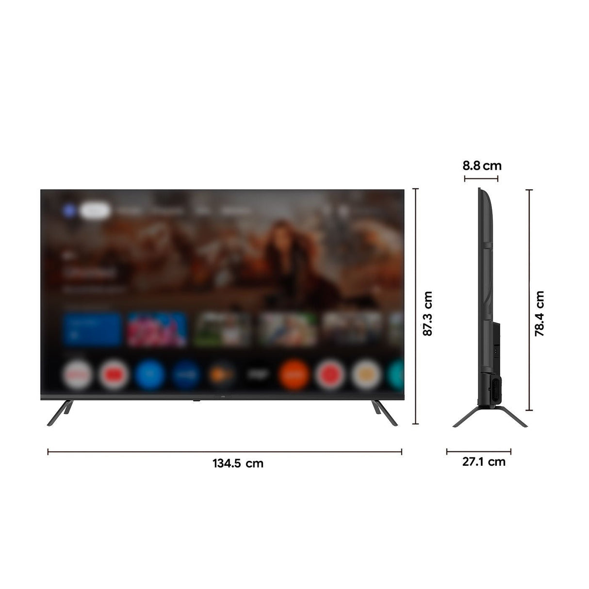 Televisor Kalley Smart LED 4K 60 Pulgadas Google Negro 146.5x88.3cm con Wifi Integrado y con Bluetooth - TELEVISORES | Bylmo