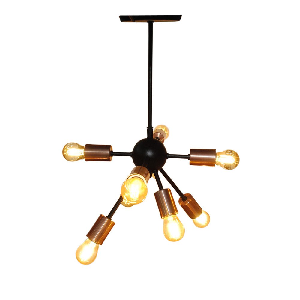 Lámpara de Techo Led Átomo Dorado y Negro 20x34cm Ajustable de Ocho Luces - LAMPARAS DE TECHO | Bylmo