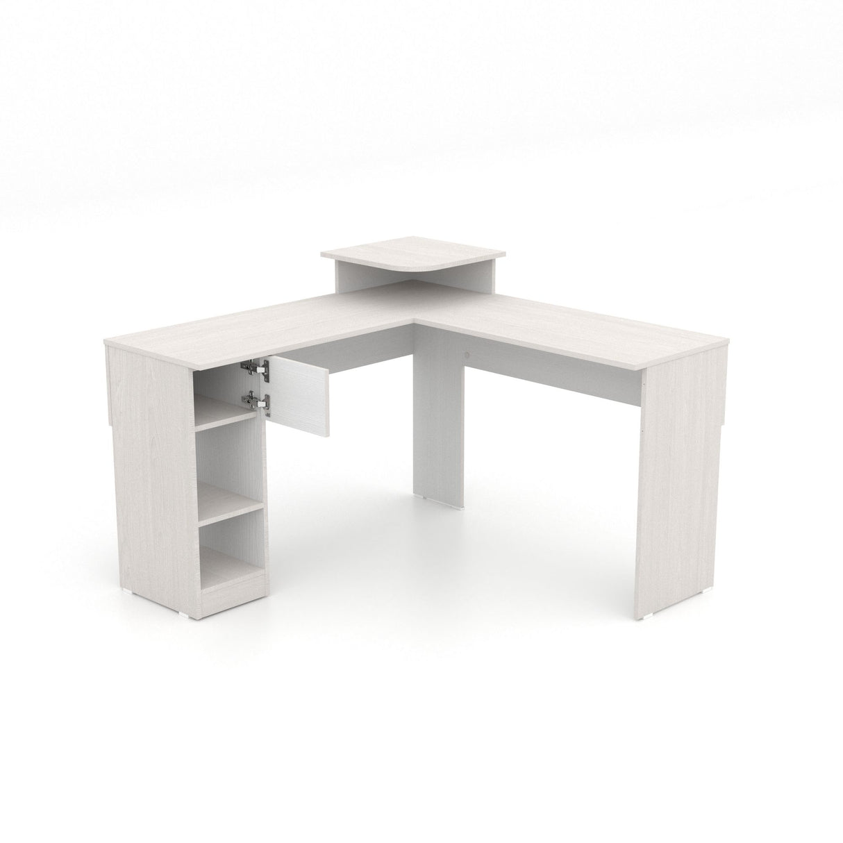 Escritorio en L Tiby Niebla 122x73cm con Un Cajón - ESCRITORIOS | Bylmo