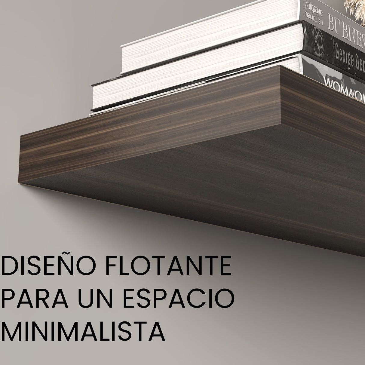 Repisa Habano 80x3.8cm Rectangular y Flotante - REPISAS | Bylmo