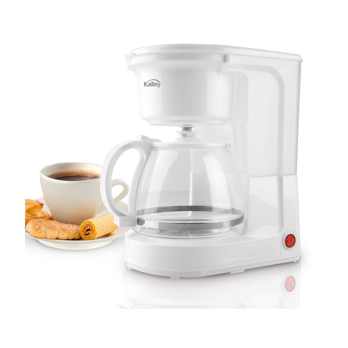Cafetera Eléctrica Kalley Blanco 25.7x27cm para Café Molido con Sistema Antigoteo para 10 tazas - CAFETERAS ELECTRICAS | Bylmo