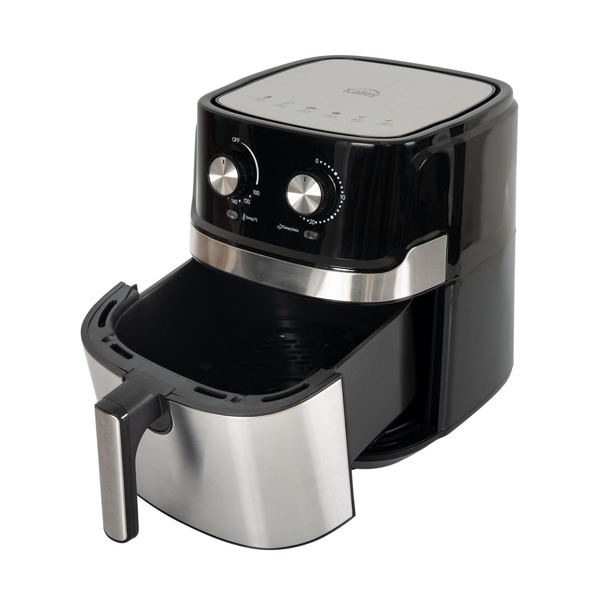 Freidora de Aire Kalley Negro 27.5x35cm de Un Comportimiento y de 6.3 Litros - FREIDORAS DE AIRE | Bylmo