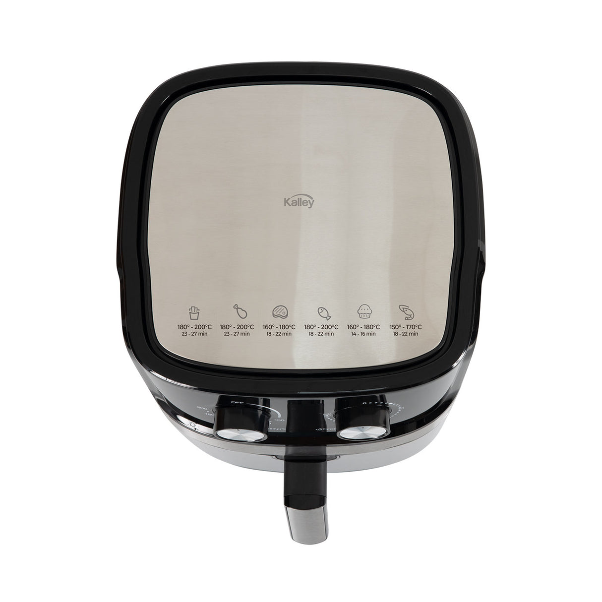 Freidora de Aire Kalley Negro 27.5x35cm de Un Comportimiento y de 6.3 Litros - FREIDORAS DE AIRE | Bylmo