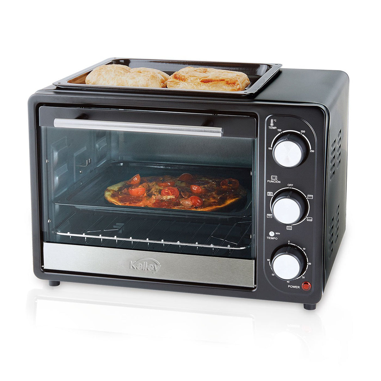 Horno Tostador Kalley Negro 40x29cm con Una Función Preconfigurada y con Temporizador - HORNOS TOSTADORES | Bylmo