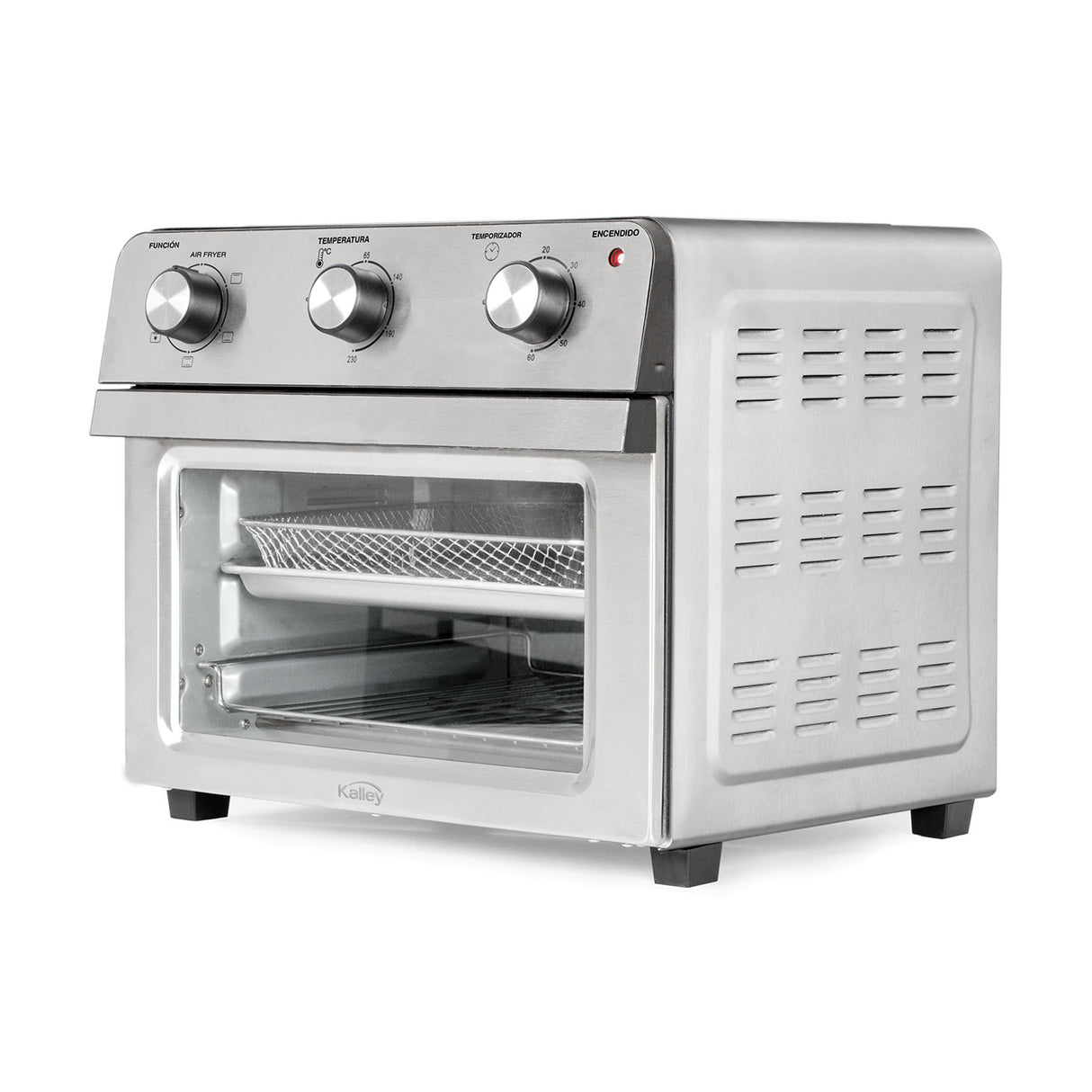 Horno Tostador Kalley Plateado 40x34.6cm con Seis Funciones Preconfiguradas y con Función de AirFryer - HORNOS TOSTADORES | Bylmo