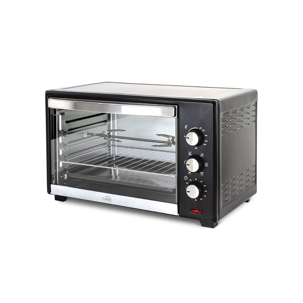 Horno Tostador Kalley Negro 47.5x29.6cm con Cinco Funciones Preconfiguradas y con Temporizador - HORNOS TOSTADORES | Bylmo