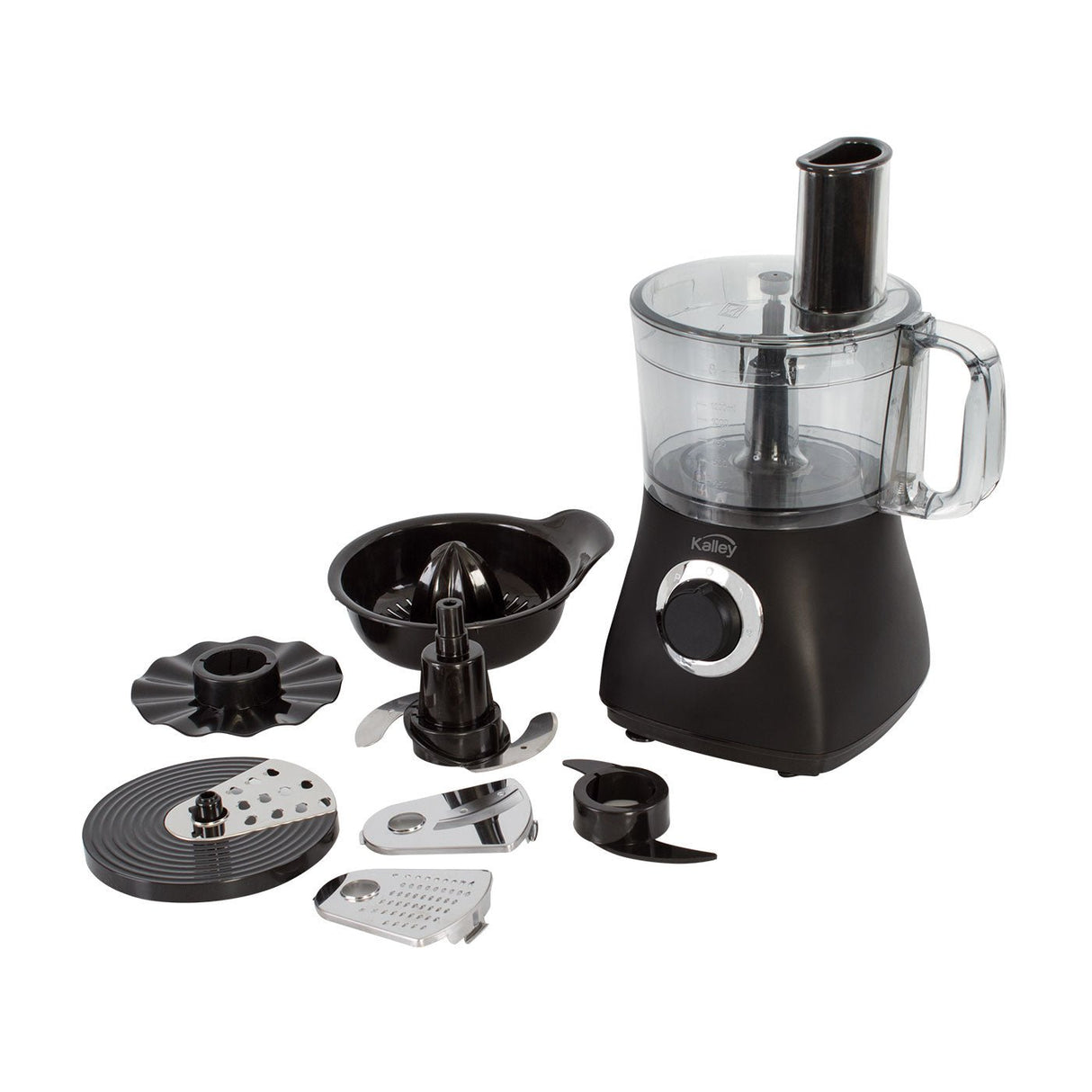 Procesador de Alimentos Kalley Negro 27.7x38.5cm De 1.2 Litros con 1 Aspa y con 2 Velocidades - LICUADORAS Y PROCESADORES | Bylmo
