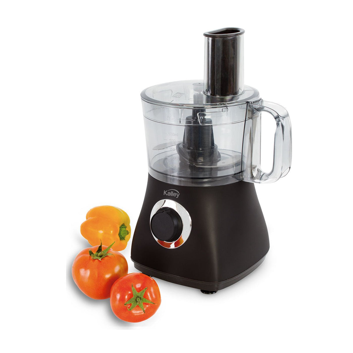 Procesador de Alimentos Kalley Negro 27.7x38.5cm De 1.2 Litros con 1 Aspa y con 2 Velocidades - LICUADORAS Y PROCESADORES | Bylmo