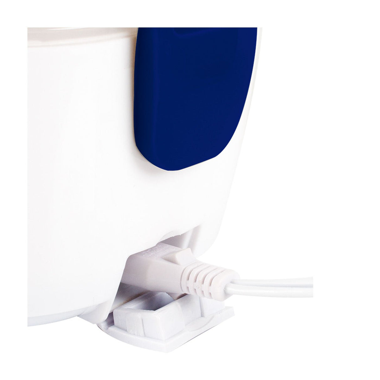 Lonchera Eléctrica Kalley Blanco y Azul 23.2x10cm De 1.1 Litros con Dos Compartimientos y con Tapa Hermética - LONCHERAS ELECTRICAS | Bylmo