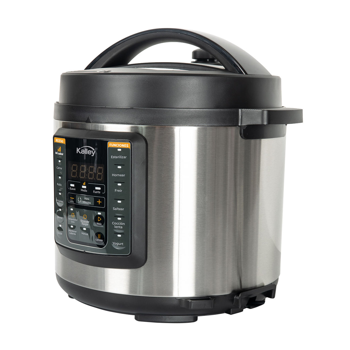 Olla Multifuncional Kalley Gris 33x32cm de 5.5 Litros con Temporizador con 15 Funciones Preconfiguradas y con Pantalla Digital - OLLAS MULTIFUNCIONALES | Bylmo