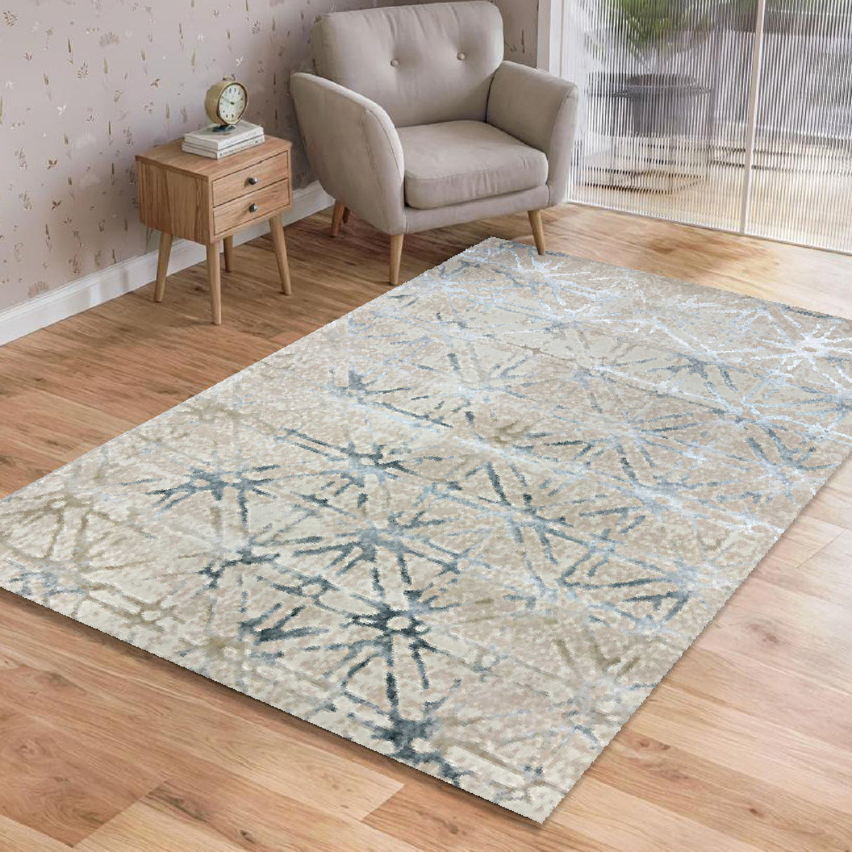 Tapete de Sala Figuras Gris 160x230cm Contemporáneo Rectangular Suave - TAPETES Y ALFOMBRAS | Bylmo