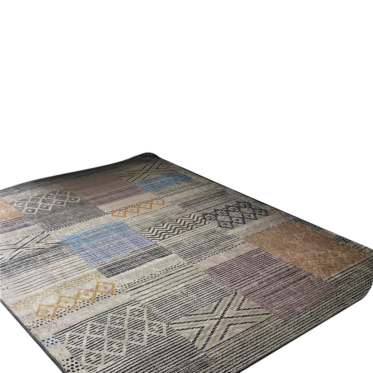 Tapete de Sala Figuras Gris y Negro 200x150cm Clásico Rectangular Suave - TAPETES Y ALFOMBRAS | Bylmo