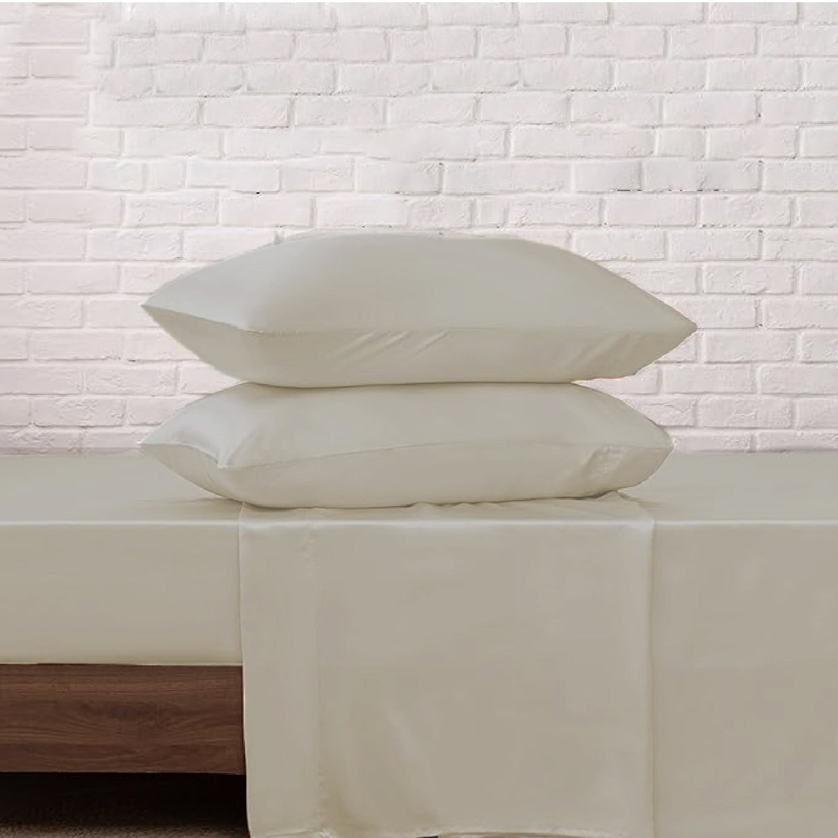 Juego de Sabanas de Satín Beige 160x190cm 300 Hilos con Dos Sábanas y Dos Fundas de Almohada - SABANAS | Bylmo