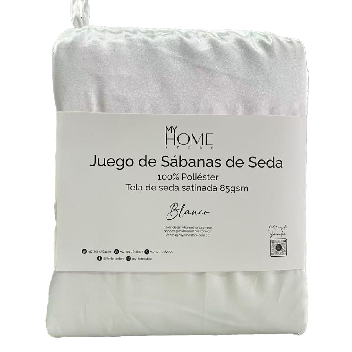 Juego de Sabanas de Satín Blanco 140x190cm 300 Hilos con Dos Sábanas y Dos Fundas de Almohada - SABANAS | Bylmo
