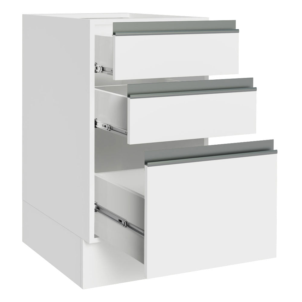 Mueble Inferior de Cocina Glamy Blanco 40x81cm sin Mesón y sin Pozuelo - MUEBLES INFERIORES DE COCINA | Bylmo