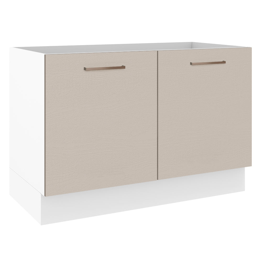 Mueble Inferior de Cocina Agata Blanco y Crema 120x81cm sin Mesón y sin Pozuelo - MUEBLES INFERIORES DE COCINA | Bylmo