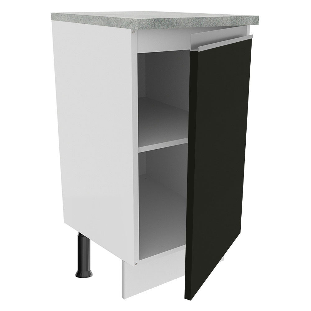 Mueble Inferior de Cocina Glamy Blanco y Negro 40x84cm sin Mesón y sin Pozuelo - MUEBLES INFERIORES DE COCINA | Bylmo
