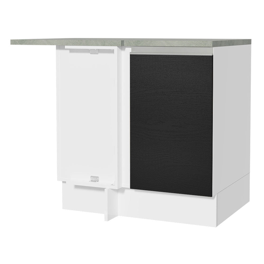 Mueble Inferior de Cocina Glamy Blanco y Negro 94x84cm sin Mesón y sin Pozuelo - MUEBLES INFERIORES DE COCINA | Bylmo