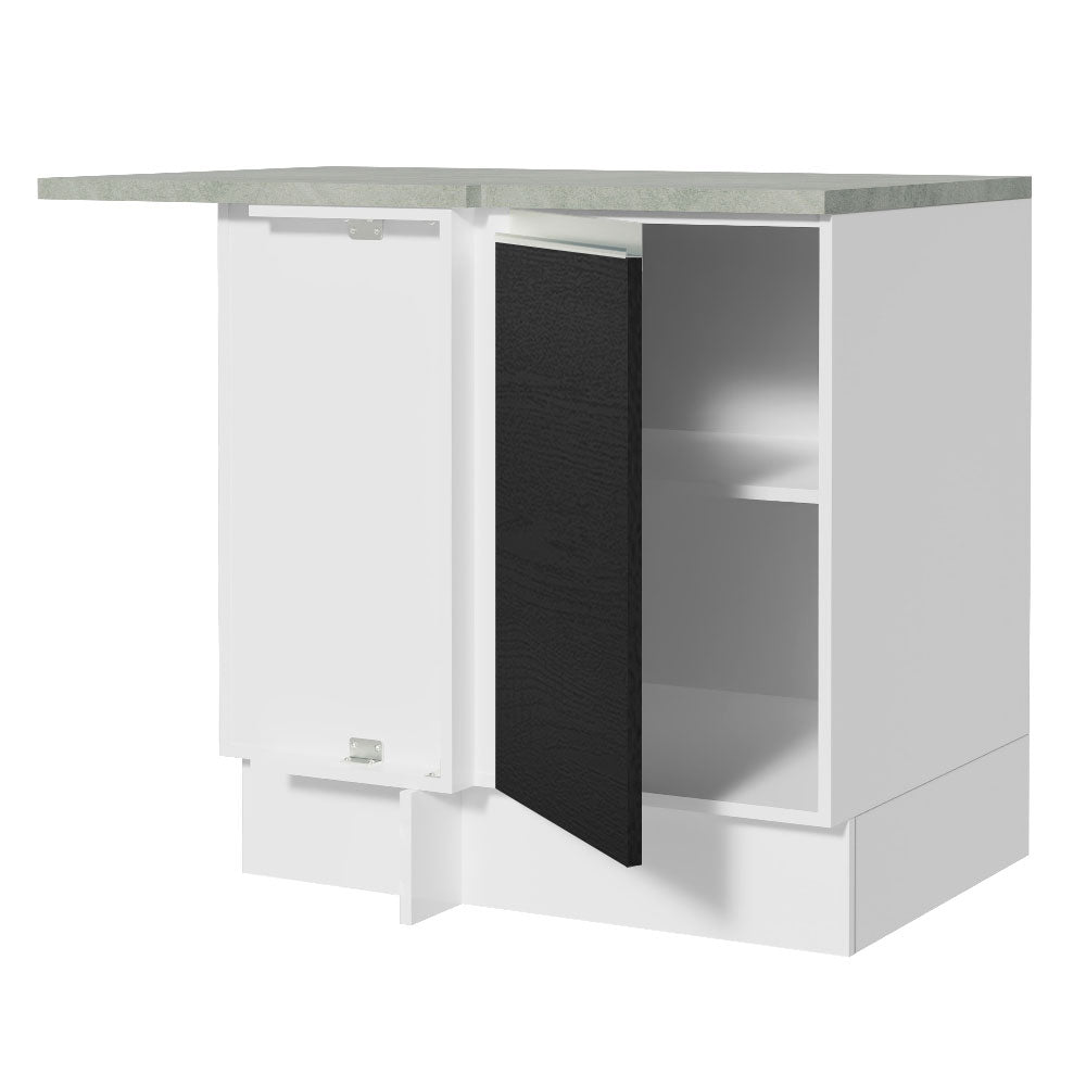 Mueble Inferior de Cocina Glamy Blanco y Negro 94x84cm sin Mesón y sin Pozuelo - MUEBLES INFERIORES DE COCINA | Bylmo