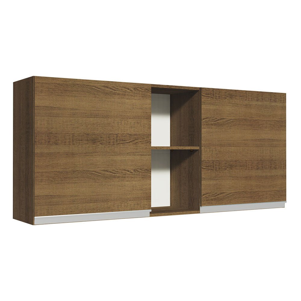 Mueble Superior de Cocina Glamy Marron 150x66cm con Seis Entrepaños y con Dos Puertas - MUEBLES SUPERIORES DE COCINA | Bylmo