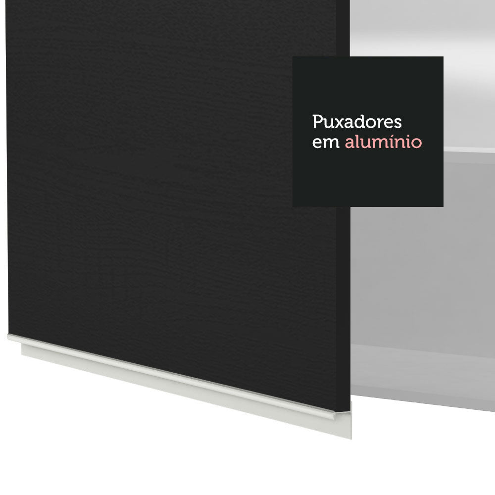 Mueble Superior de Cocina Glamy Blanco y Negro 80x66cm con Dos Entrepaños y con Dos Puertas - MUEBLES SUPERIORES DE COCINA | Bylmo