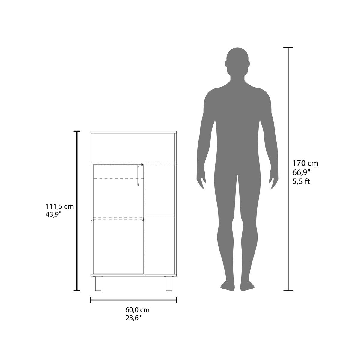 Archivador Bryce Blanco 60x111.5cm Tamaño Oficio con Patas - ARCHIVADORES | Bylmo