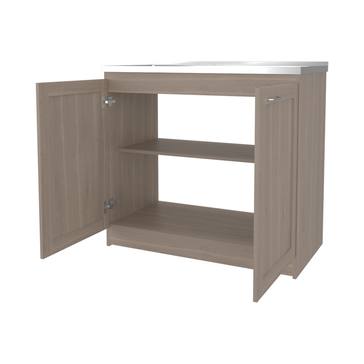 Mueble Inferior de Cocina Zurich Bardolino 98.5x52.5cm con Mesón de Acero Inoxidable y con Pozuelo para Lado Izquierdo - MUEBLES INFERIORES DE COCINA | Bylmo