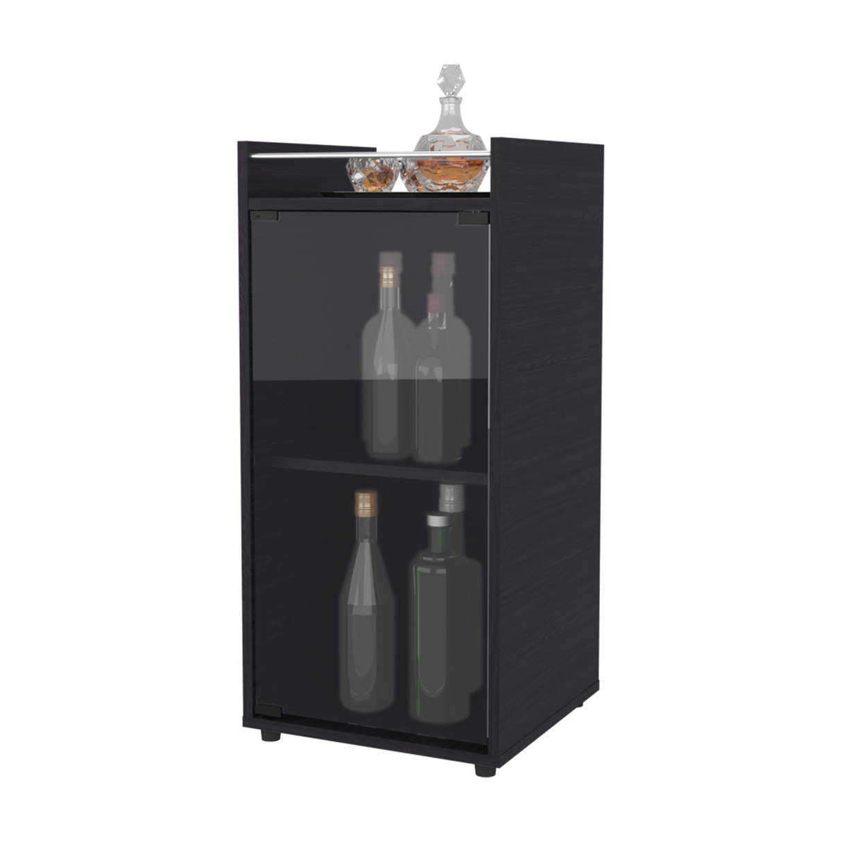 Mini Bar Theba Wengue 38.1x81.3cm sin Cajones y con Tres Comparrtimientos - BARES | Bylmo