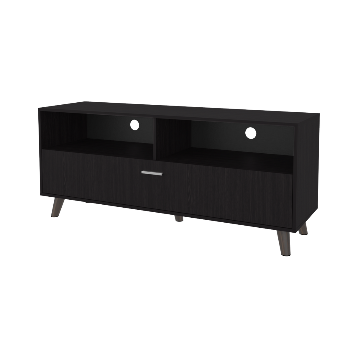 Rack de TV Patrick Wengue 139x59cm Pata TV Hasta 60 Pulgadas con Cuatro Compartimientos - MUEBLES DE TV | Bylmo