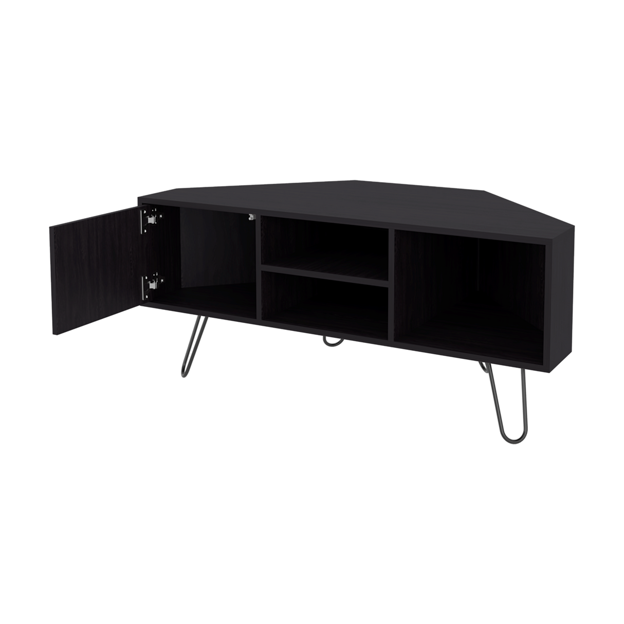 Rack de TV Lancaster Wengue 115x50cm Pata TV Hasta 50 Pulgadas con Cuatro Compartimientos - MUEBLES DE TV | Bylmo