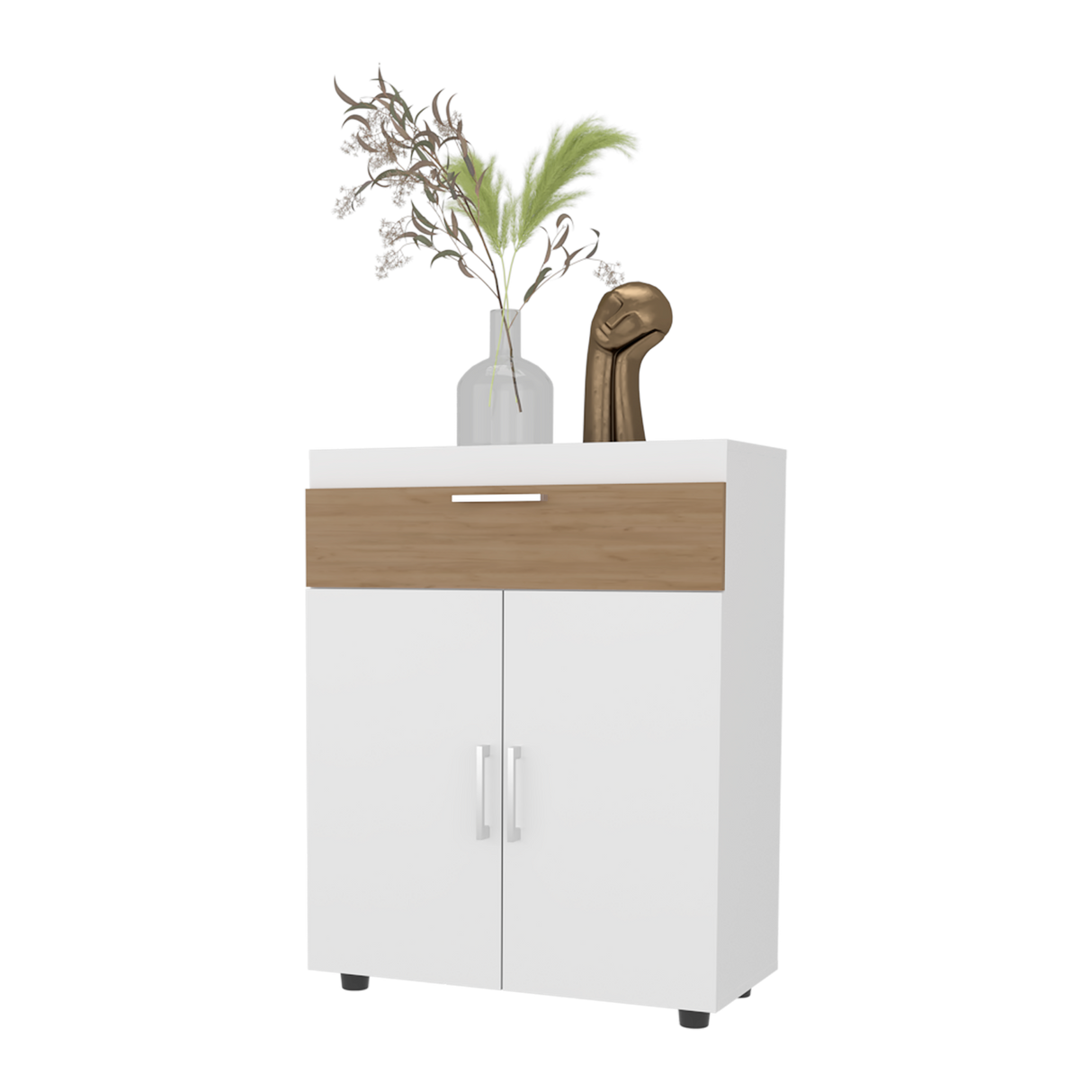 Zapatero Belton Blanco y Fresno 70.6x90cm de Cuatro Niveles Para Diez Pares - ZAPATEROS | Bylmo