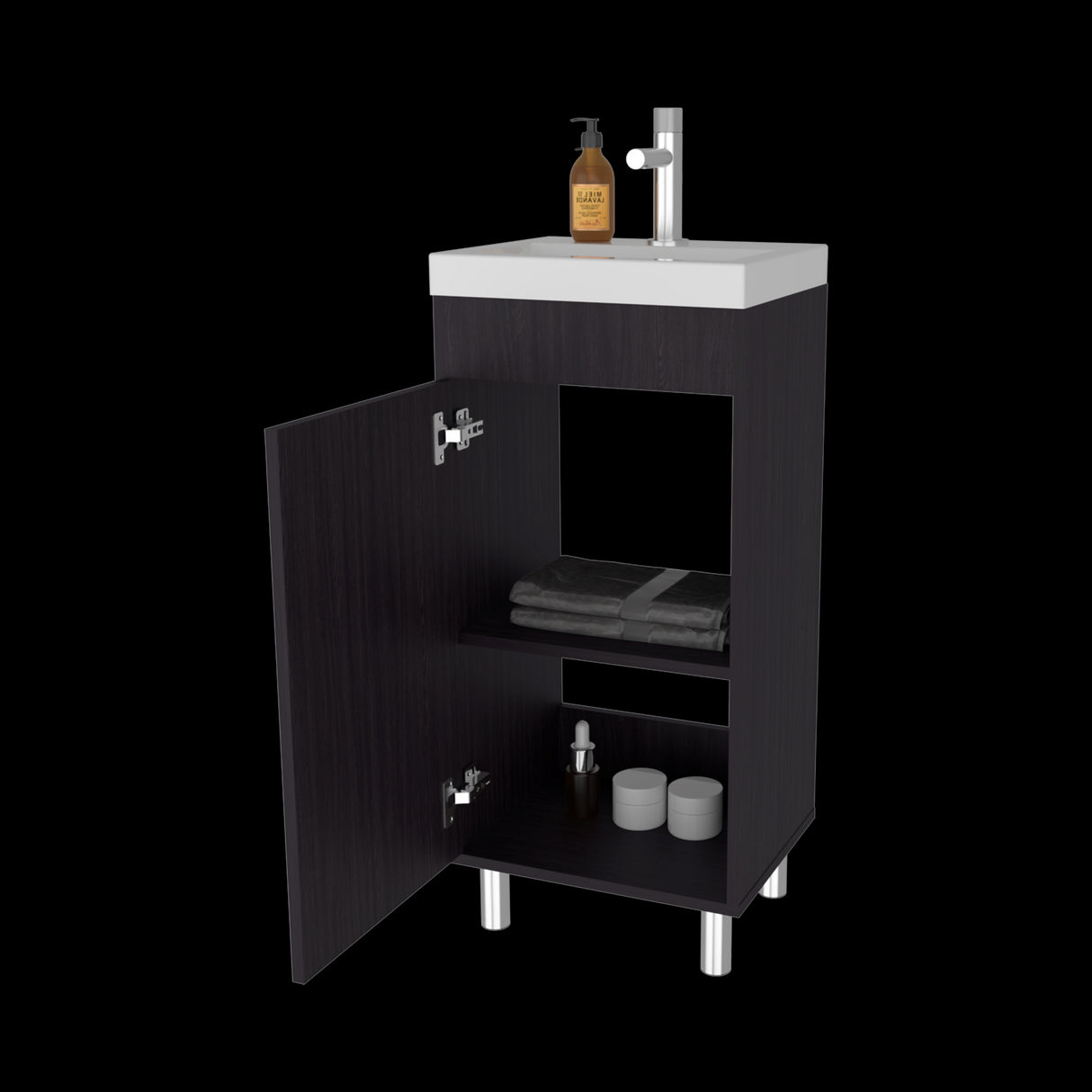 Mueble para Lavamanos Rivera Wengue 40x84cm Individual con Lavamanos Integrado y sin Cajones - MUEBLES PARA LAVAMANOS | Bylmo