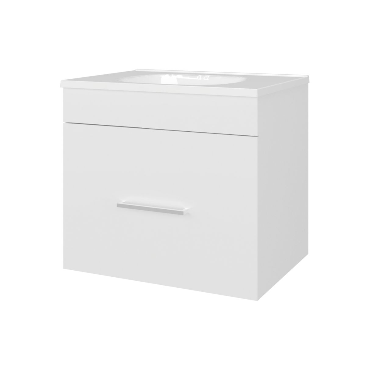 Mueble para Lavamanos Hatta Blanco 59x52cm Individual Flotante con Lavamanos Integrado y con Un Cajón - MUEBLES PARA LAVAMANOS | Bylmo