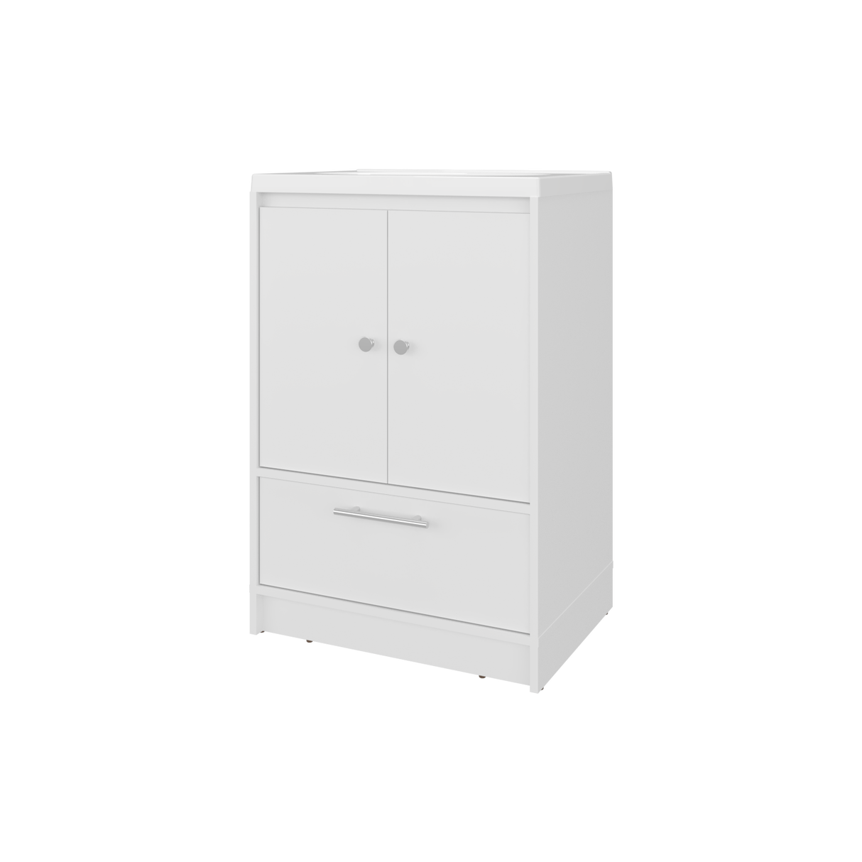 Mueble para Lavamanos Madison Blanco 60x89.7cm Individual con Lavamanos Integrado y con Un Cajón - MUEBLES PARA LAVAMANOS | Bylmo