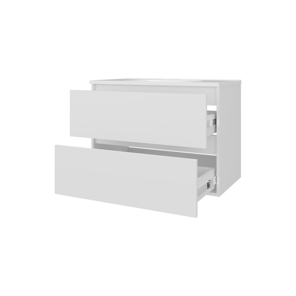 Mueble para Lavamanos Opalo Blanco 80x56.8cm Individual Flotante con Lavamanos Integrado y con Dos - MUEBLES PARA LAVAMANOS | Bylmo