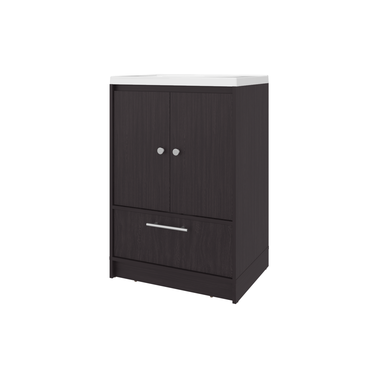 Mueble para Lavamanos Madison Wengue 60x89.7cm Individual con Lavamanos Integrado y con Un Cajón - MUEBLES PARA LAVAMANOS | Bylmo