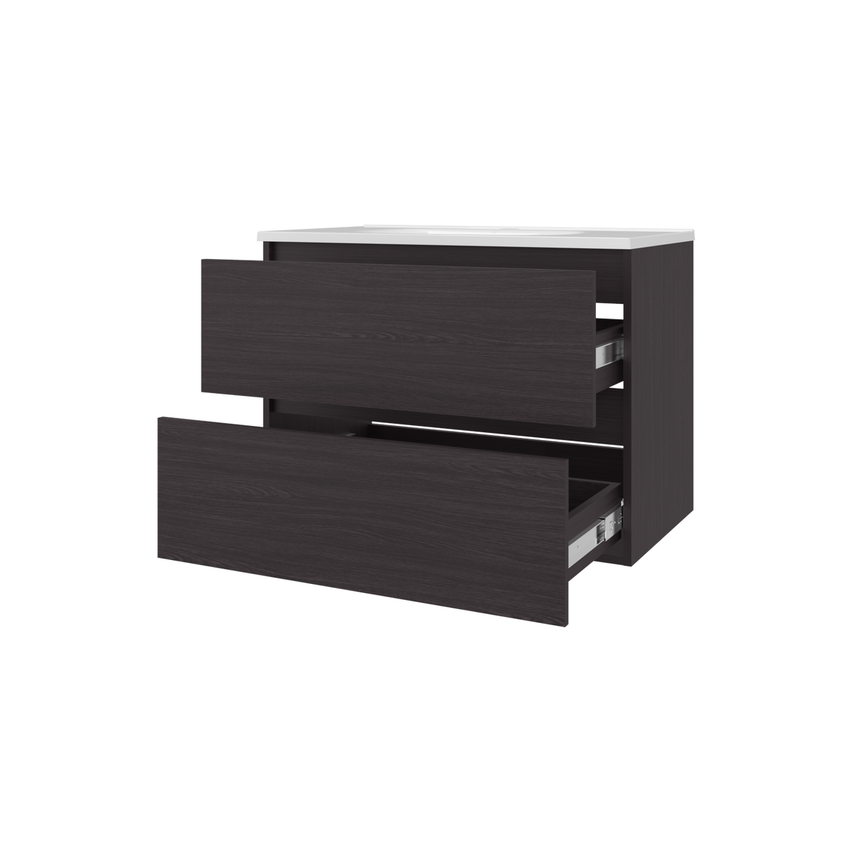 Mueble para Lavamanos Opalo Wengue 80x56.8cm Individual Flotante con Lavamanos Integrado y con Dos - MUEBLES PARA LAVAMANOS | Bylmo