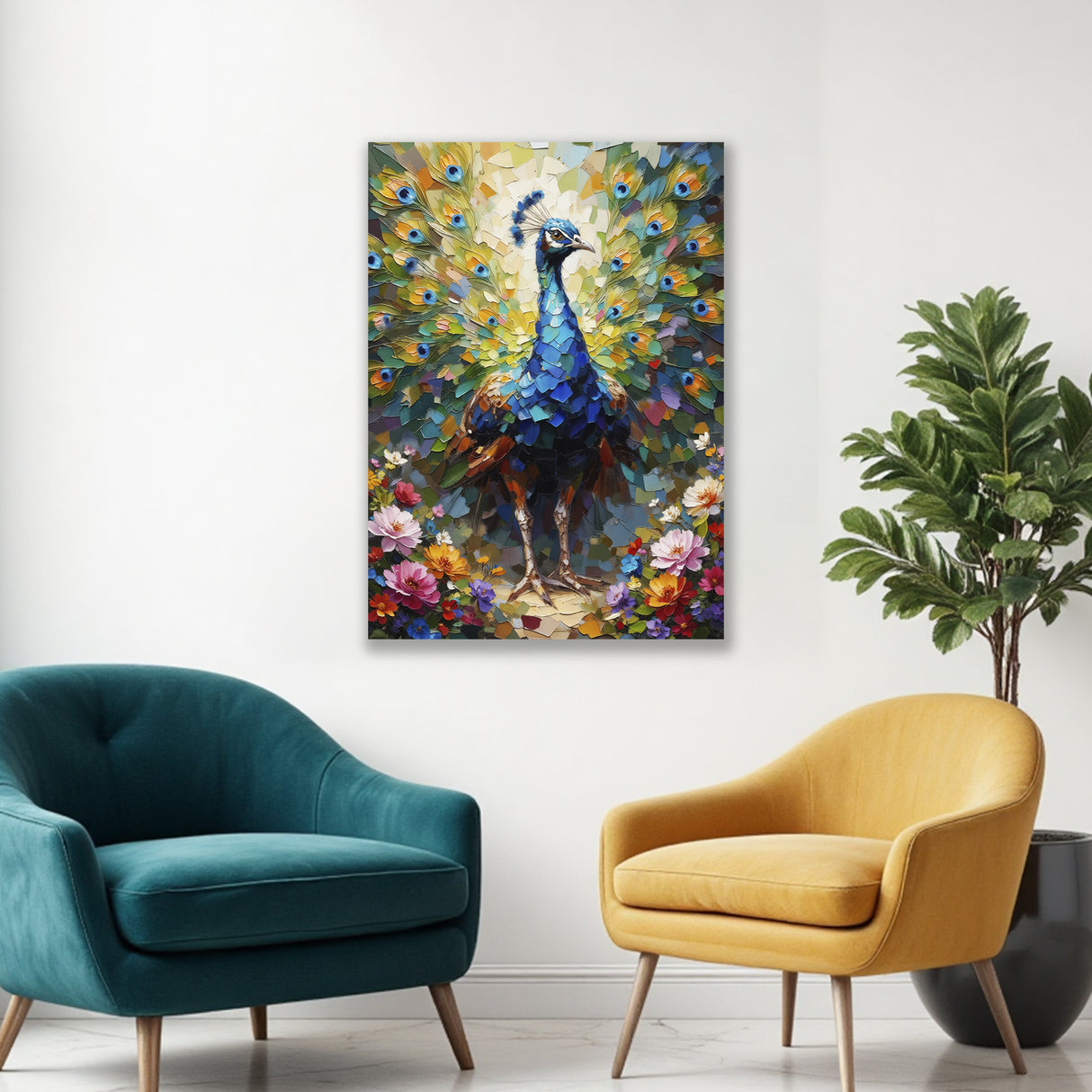 Cuadro decorativo Moderno Pavo Real Imperial 61x94cm - CUADROS | Bylmo