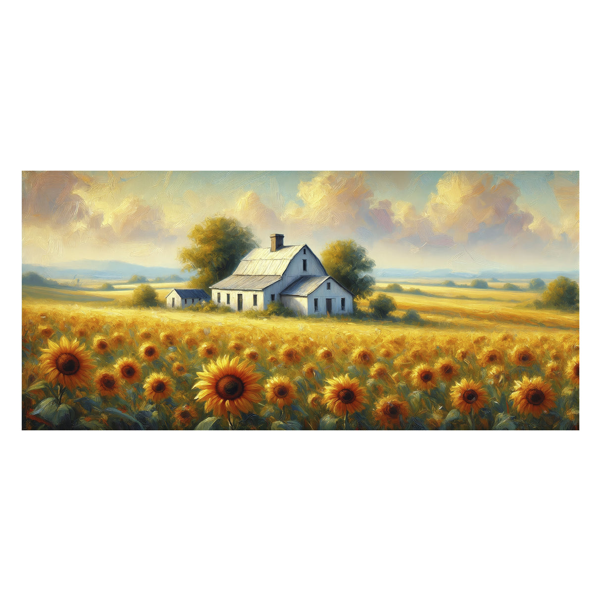 Cuadro decorativo Moderno Valle de Girasoles 120x57cm - CUADROS | Bylmo