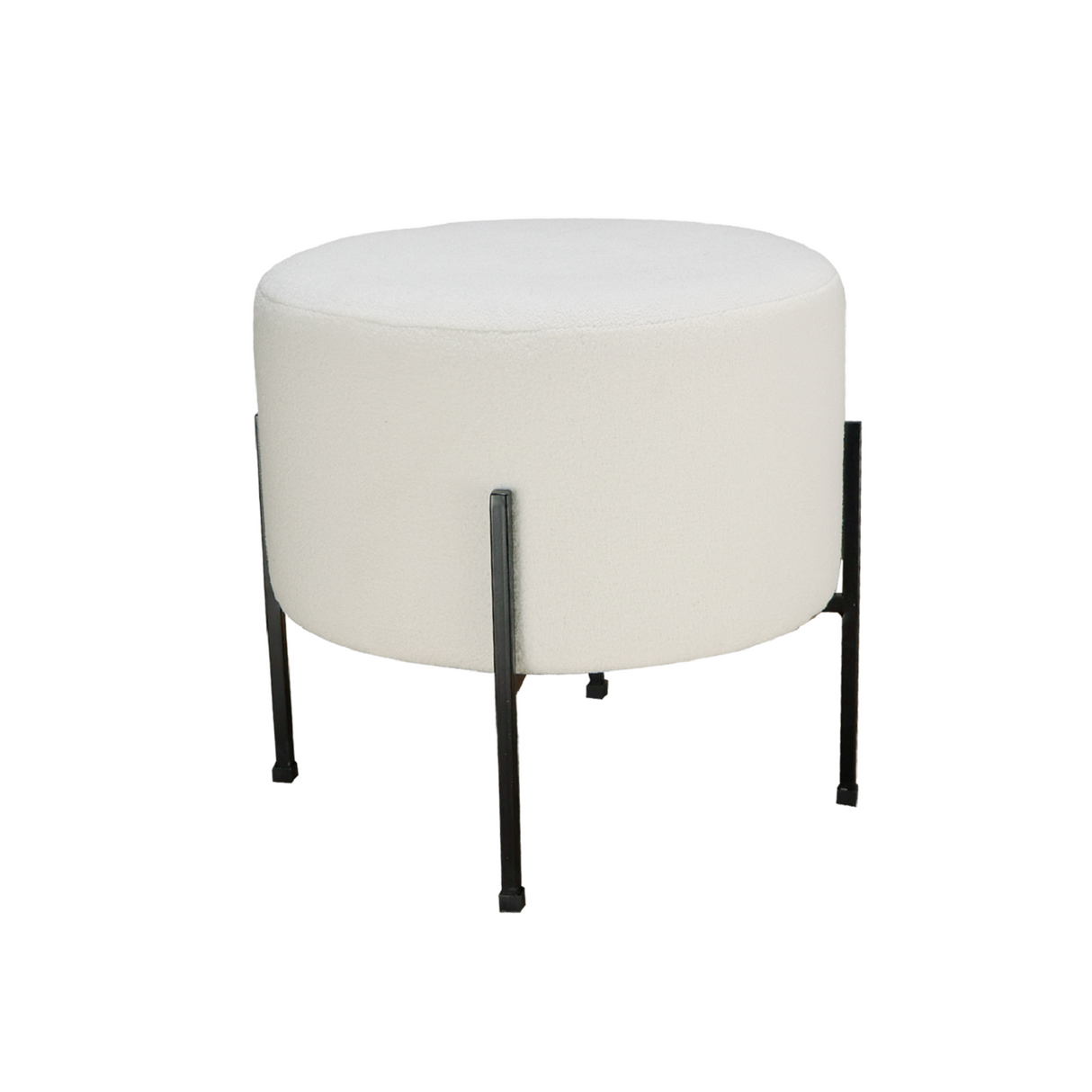 Puff Dubai Blanco 40x40cm con Patas y con Tapizado Liso - SOFAS Y POLTRONAS | Bylmo